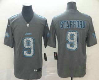 Men's Detroit Lions #9 Matthew Stafford Gray Fashion Static 2019 Vapor Untouchable Stitched NFL Nike Limited Jersey