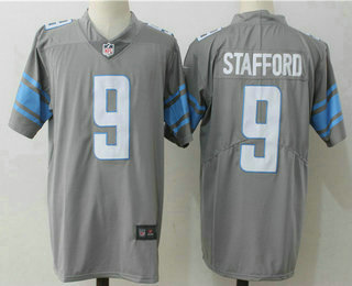 Men's Detroit Lions #9 Matthew Stafford Grey 2017 Color Rush Stitched NFL Nike Limited Jersey