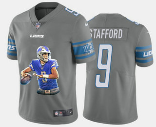 Men's Detroit Lions #9 Matthew Stafford Grey Player Portrait Edition 2020 Vapor Untouchable Stitched NFL Nike Limited Jersey