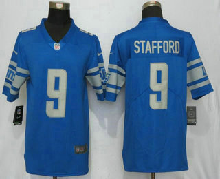 Men's Detroit Lions #9 Matthew Stafford Royal Blue Team Color 2017 Vapor Untouchable Stitched NFL Nike Limited Jersey