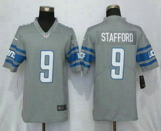 Men's Detroit Lions #9 Matthew Stafford Steel Gray 2017 Color Rush Stitched NFL Nike Limited Jersey