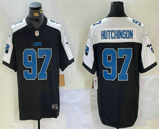 Men's Detroit Lions #97 Aidan Hutchinson Black Thanksgiving FUSE 2024 Vapor Limited Stitched Jersey