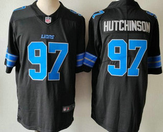 Men's Detroit Lions #97 Aidan Hutchinson Limited Black 2024 Vapor Jersey