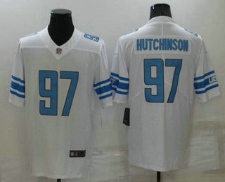 Men's Detroit Lions #97 Aidan Hutchinson White 2021 Vapor Untouchable Stitched NFL Nike Limited Jersey