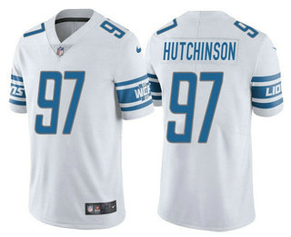 Men's Detroit Lions #97 Aidan Hutchinson White Vapor Untouchable Limited Stitched Jersey