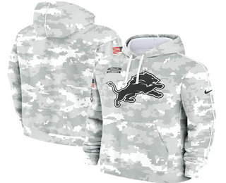 Men's Detroit Lions 2024 Camo Salute to Service Club Fleece Pullover Hoodie