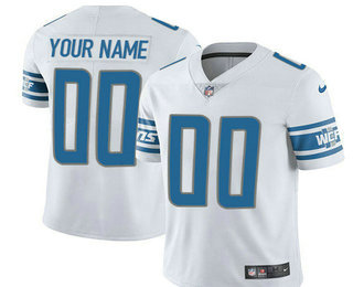 Men's Detroit Lions Custom Vapor Untouchable White Road NFL Nike Limited Jersey