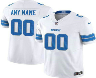 Men's Detroit Lions Customized Limited White 2024 FUSE Vapor Jersey