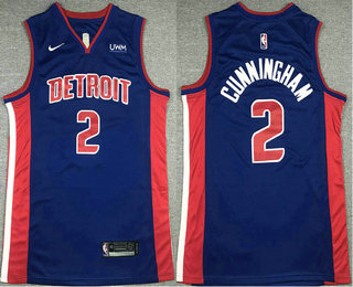 Men's Detroit Pistons #2 Cade Cunningham Blue 2021 Nike Swingman Stitched NBA Jersey