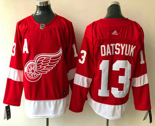 Men's Detroit Red Wings #13 Pavel Datsyuk Red Home 2017-2018 Hockey Adidas Stitched NHL Jersey