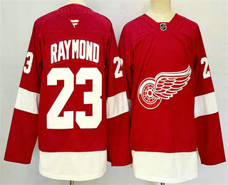 Men's Detroit Red Wings #23 Lucas Raymond Red 2024 Stitched Jersey