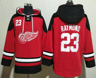 Men's Detroit Red Wings #23 Lucas Raymond Red 2024 Stitched Jersey