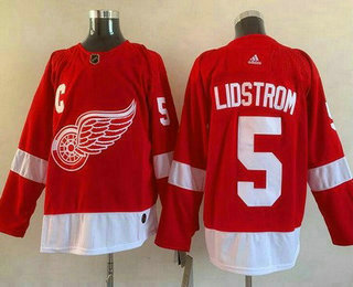 Men's Detroit Red Wings #5 Nicklas Lidstrom Red Authentic Jersey