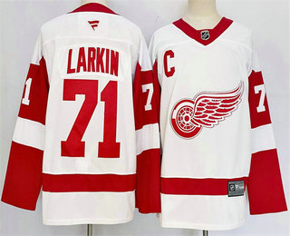 Men's Detroit Red Wings #71 Dylan Larkin White 2025 Stitched Jersey