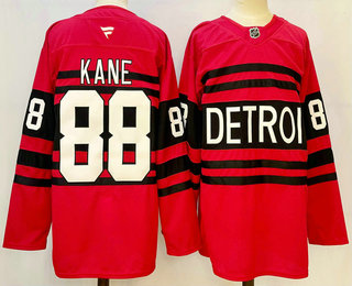 Men's Detroit Red Wings #88 Patrick Kane Red 2024 Reverse Retro Stitched Jersey