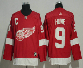 Men's Detroit Red Wings #9 Gordie Howe Red Home 2017-2018 Hockey Adidas Stitched NHL Jersey