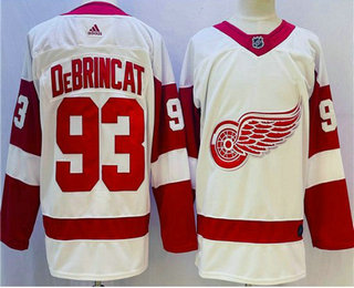 Men's Detroit Red Wings #93 Alex DeBrincat White Adidas NHL Jersey