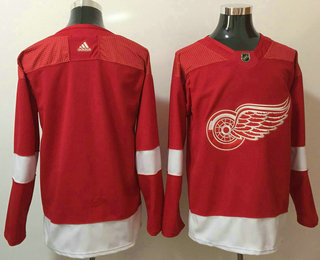 Men's Detroit Red Wings Blank Red Home 2017-2018 Hockey Adidas Stitched NHL Jersey