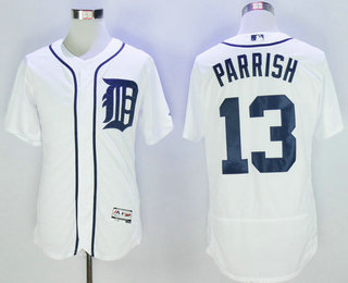 Men's Detroit Tigers #13 Lance Parrish White 2016 Flexbase Majestic Baseball Jersey