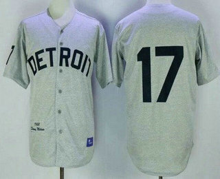 Men's Detroit Tigers #17 Denny McLain Grey 1968 Throwback Jersey