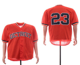 Men's Detroit Tigers #23 Kirk Gibson Orange Mesh Batting Practice Throwback Jersey By Mitchell & Ness