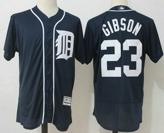 Men's Detroit Tigers #23 Kirk Gibson Retired Navy Blue Stitched MLB Majestic Flex Base Jersey