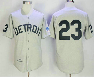 Men's Detroit Tigers #23 Willie Horton Gray Wool 1969 Throwback Stitched MLB Mitchell & Ness Jersey