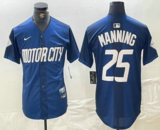 Men's Detroit Tigers #25 Matt Manning 2024 Navy City Connect Cool Base Limited Stitched Jersey