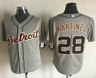 Men's Detroit Tigers #28 J. D. Martinez Grey New Cool Base Jersey