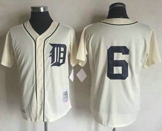 Men's Detroit Tigers #6 Al Kaline Cream Mitchell And Ness 1968 Throwback Stitched MLB Jersey