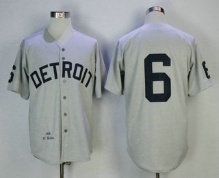 Men's Detroit Tigers #6 Al Kaline Gray 1968 Mitchell & Ness Jersey