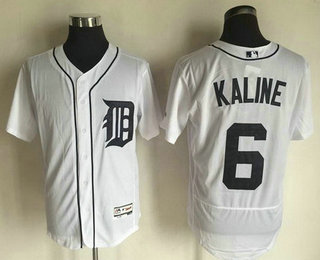 Men's Detroit Tigers #6 Al Kaline Retired White 2016 Flexbase Majestic Baseball Jersey