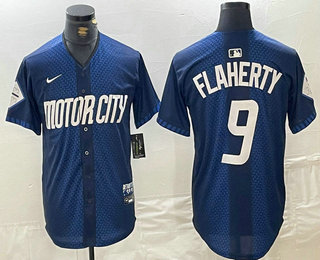 Men's Detroit Tigers #9 Jack Flaherty 2024 Navy City Connect Cool Base Limited Stitched Jersey