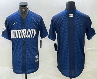 Men's Detroit Tigers Blank 2024 Navy City Connect Cool Base Limited Stitched Jersey