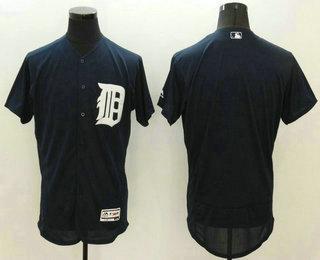 Men's Detroit Tigers Blank Navy Blue 2016 Flexbase Majestic Baseball Jersey