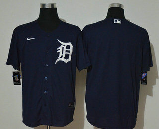 Men's Detroit Tigers Blank Navy Blue Stitched MLB Cool Base Nike Jersey