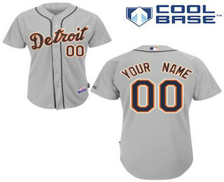 Men's Detroit Tigers Gray Customized Jersey