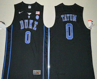 Men's Duke Blue Devils #0 Jayson Tatum Black College Basketball Nike Swingman Stitched 2017 NCAA Jersey