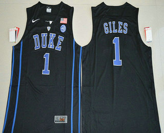 Men's Duke Blue Devils #1 Harry Giles Black College Basketball Nike Swingman Stitched 2017 NCAA Jersey