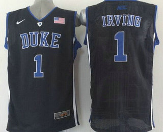 Men's Duke Blue Devils #1 Kyrie Irving Black Jersey