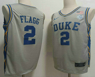 Men's Duke Blue Devils #2 Cooper Flagg Grey College Basketball Jersey