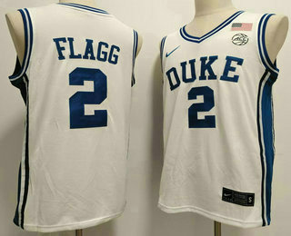 Men's Duke Blue Devils #2 Cooper Flagg White College Basketball Jersey