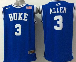 Men's Duke Blue Devils #3 Grayson Allen 2015 Blue Round Collar Jersey