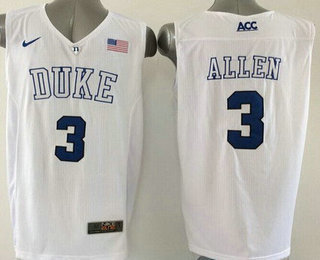 Men's Duke Blue Devils #3 Grayson Allen 2015 White Jersey