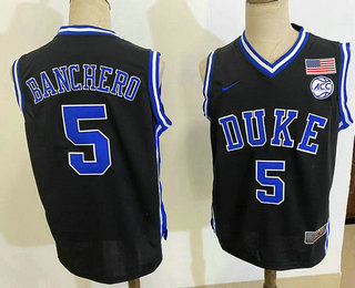 Men's Duke Blue Devils #5 Paolo Banchero Blue College Basketball Jersey