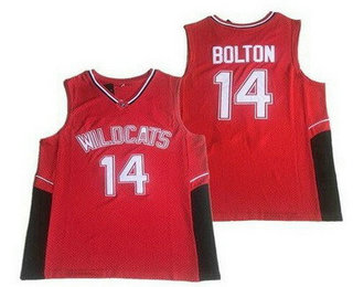 Men's East High School Wildcats #14 Troy Bolton Red Basketball Jersey