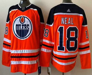 Men's Edmonton Oilers #18 James Neal Orange Stitched NHL Jersey