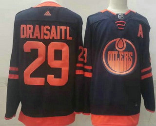 Men's Edmonton Oilers #29 Leon Draisaitl Navy 50th Anniversary Jersey