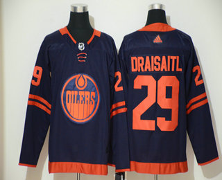 Men's Edmonton Oilers #29 Leon Draisaitl Navy Blue 50th Anniversary Adidas Stitched NHL Jersey