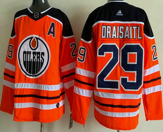 Men's Edmonton Oilers #29 Leon Draisaitl Orange Authentic Jersey